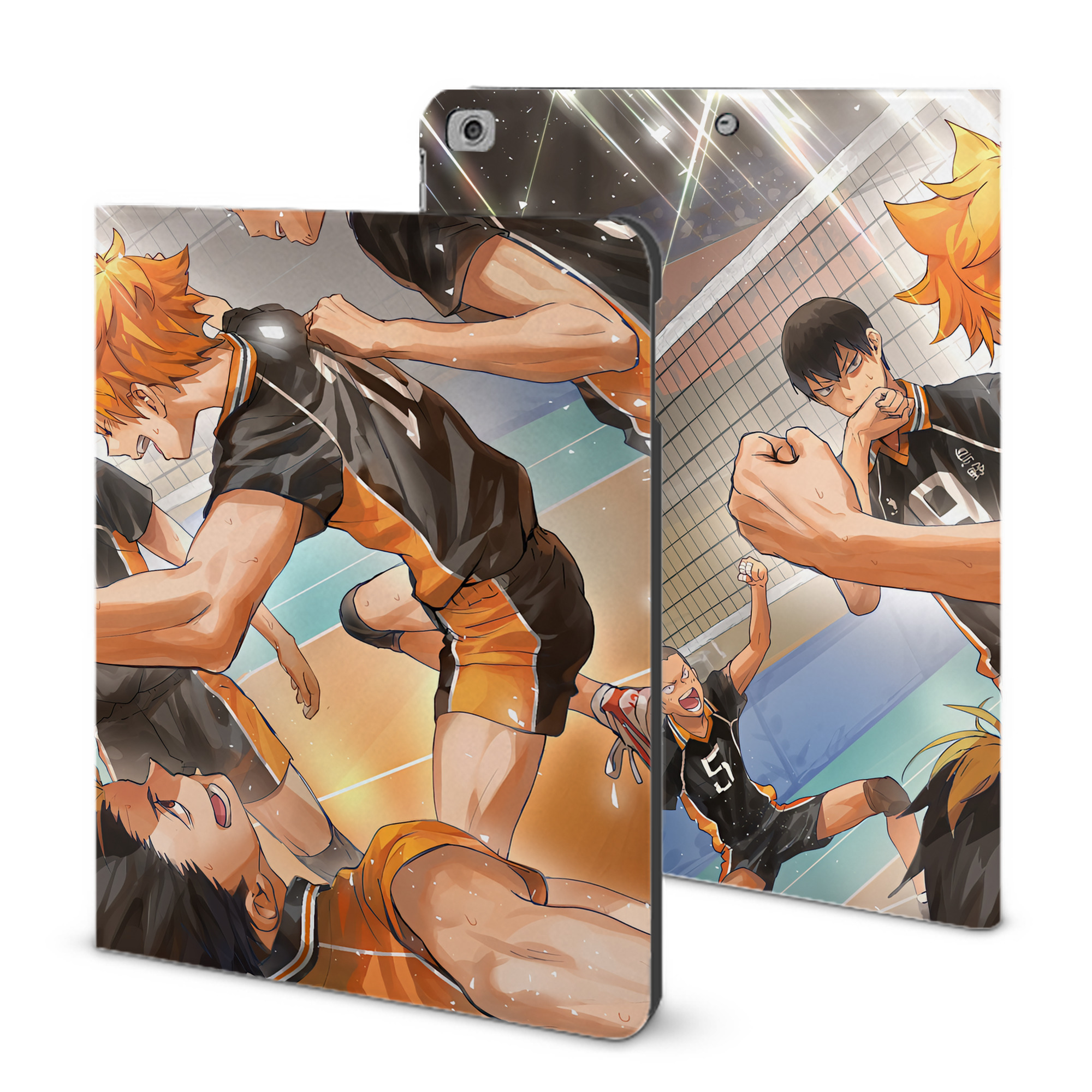 （画像用） ハイキュー!! Haikyu!! IPad ケース ブック型 PUレザー TPU 耐衝撃 軽量 薄型 ペン収納なし 全面保護 IPad 各モデル対応